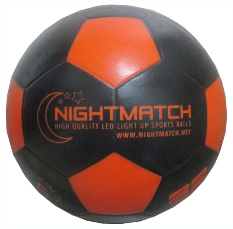 NightMatch Light Up Soccer Ball incl. Ball Pump - Inside LED lights up when kicked - Glow in the Dark Football - Size 5 - Official Size & Weight - Top Quality - white/orange