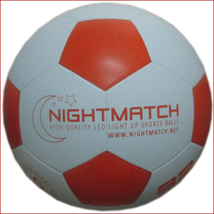 NightMatch Light Up Soccer Ball incl. Ball Pump - Inside LED lights up when kicked - Glow in the Dark Football - Size 5 - Official Size & Weight - Top Quality - white/orange